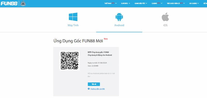 Các bước Tải APP Fun88 trên hệ điều hành IOS