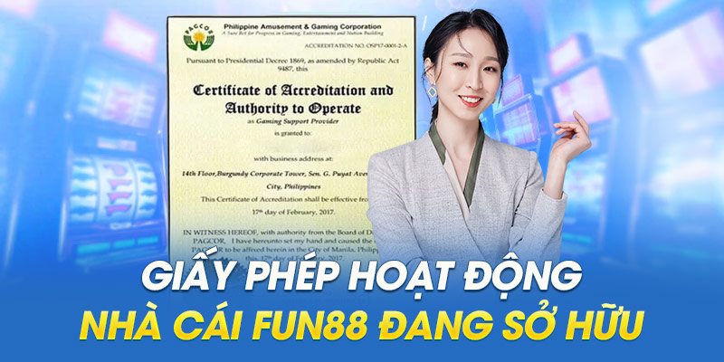 Thông tin về giấy phép hoạt động của nhà cái